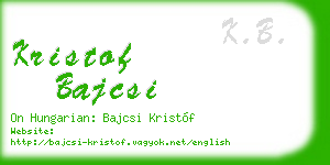 kristof bajcsi business card