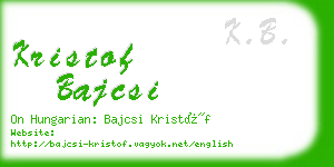 kristof bajcsi business card